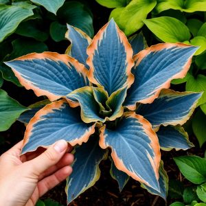 Хоста Океан Вью купить по цене от 960р. в интернет-магазине «Посадика» с доставкой почтой в в Большой Каменье и по всей России – [изображение №1].